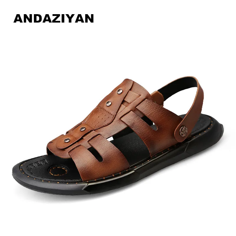 

Summer middle-aged men's suede sandals men shoes
