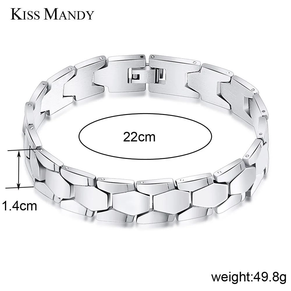 Бренд KISS MANDY, дизайнерский браслет, браслеты из нержавеющей стали для мужчин, мужской модный подарок, украшения FB77 - Окраска металла: FB77