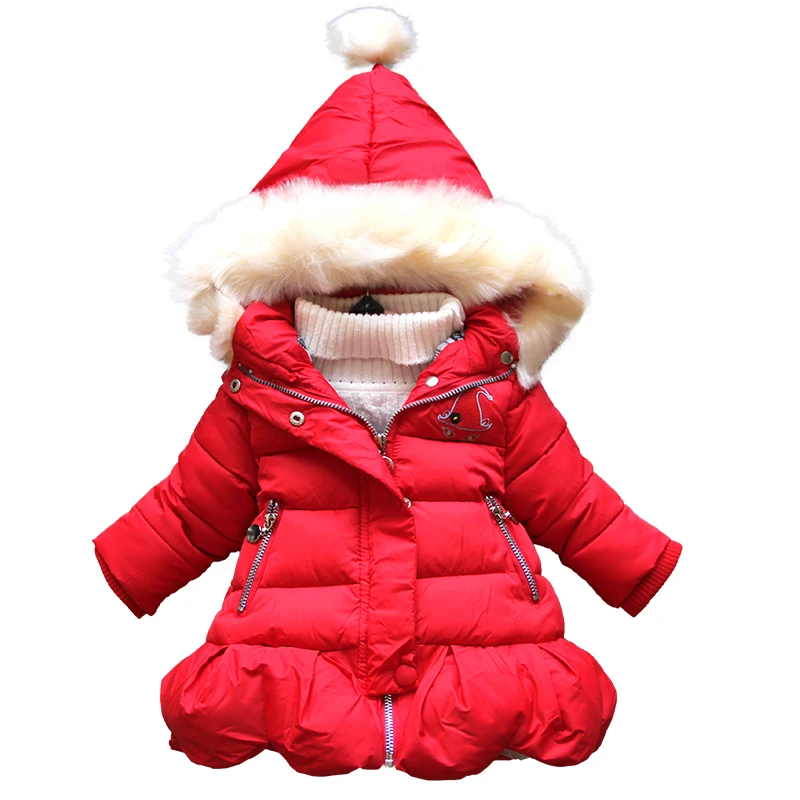 

BibiCola Winter Girls Jackets 2018 Hooded Warm Down Parkas Toddler Girls Casual Sports Outerwear Kids Cartoon Wam Snowsuits