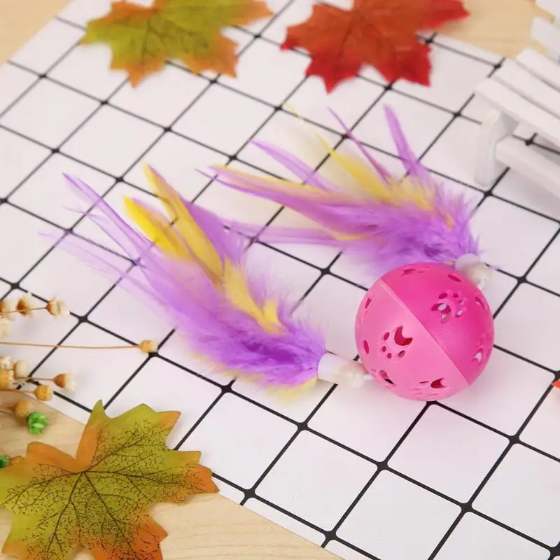 1 шт., игрушка для домашних животных, милая игрушка с перьями, мяч, Интерактивная забавная игра, игрушки для кошек, котенок