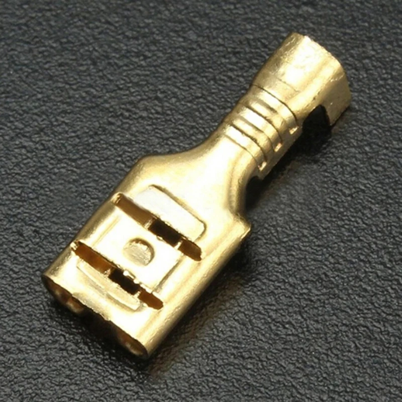 Гнездовой обжимной разъем прибл. 4,8 мм золотой Латунный автомобильный динамик Электрический провод соединители набор