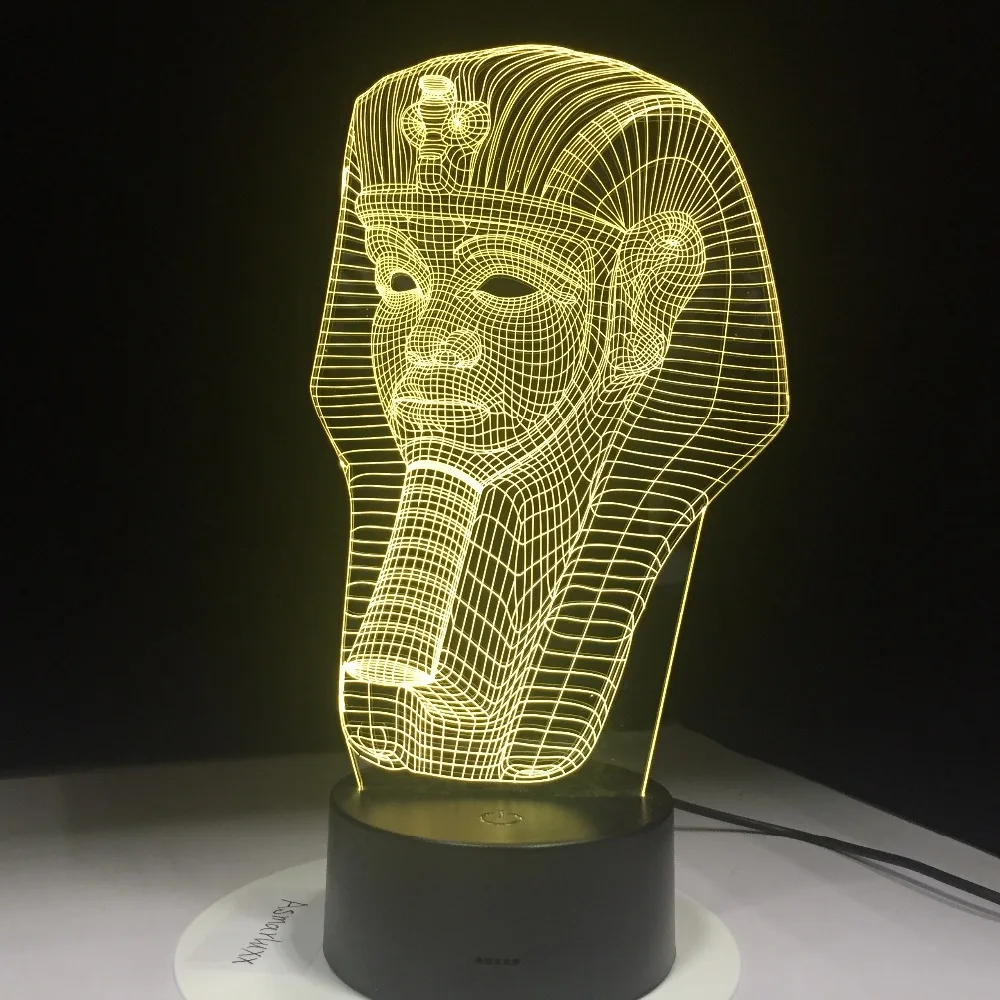 2017 Classic Egypt Pharaoh Shape 3D Illusion LED Night light 7 Light