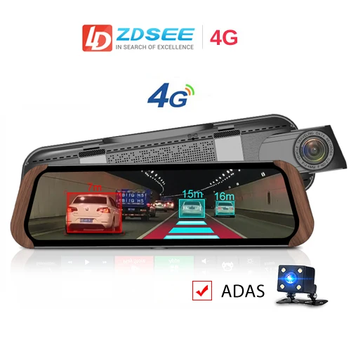 LDZDSEE ADAS 4G Автомобильный видеорегистратор 1" зеркало заднего вида камера Full HD 1080P Android gps авто регистратор вождения видео регистратор DashCam - Название цвета: 4G Support