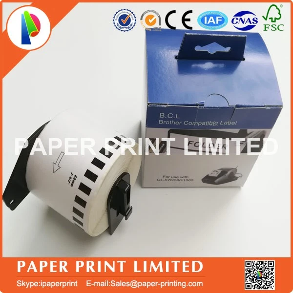 2 Rolls Kompatibel DK-22205 Label 62 Mm * 30.48 M Continuous Pencetak Brother Kompatibel QL-570 QL-700 Semua Datang dengan Plastik penahan