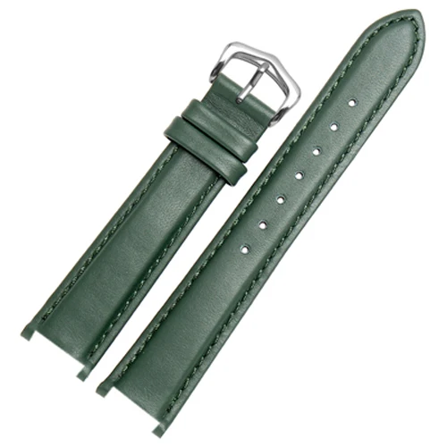 Натуральная кожа браслет 20*10 мм 14*5 мм вогнутый интерфейс сменный кожаный ремешок fit TQ52926 женский браслет - Цвет ремешка: Green B
