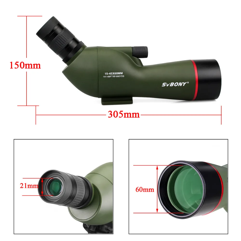 SVBONY 15 45x60 телескоп SV19 BAK4 призма водонепроницаемый для стрельбы из лука наблюдения