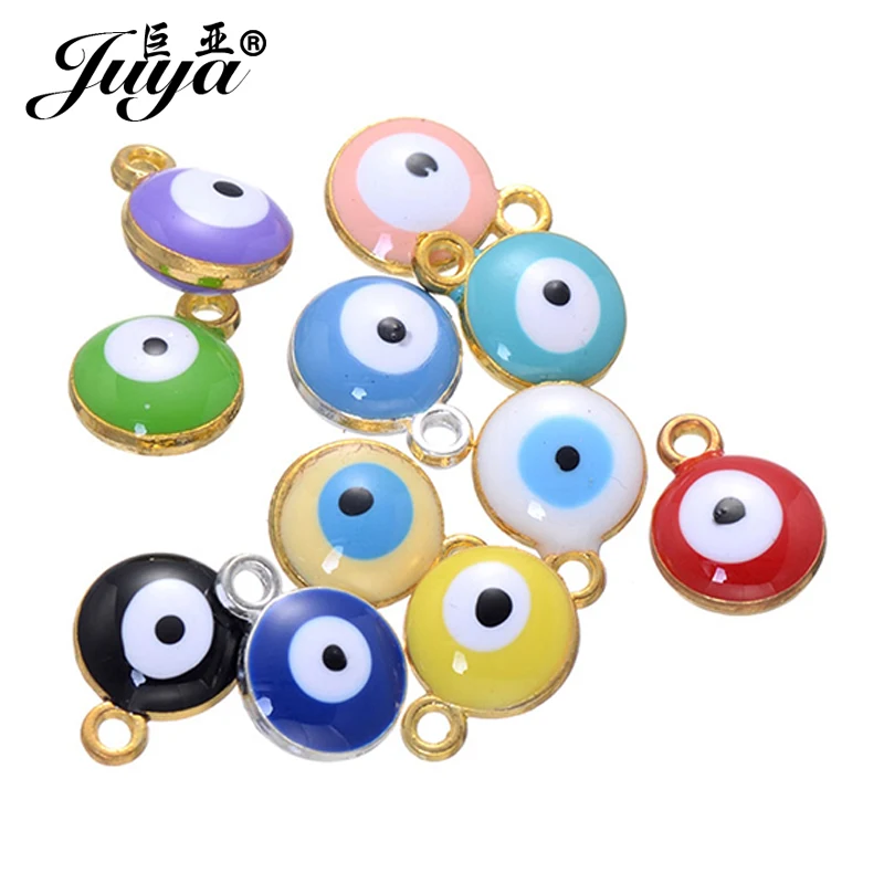 Wholesale 30pcs 10mm Classical Turkish Evil Eye Charm Pendants For