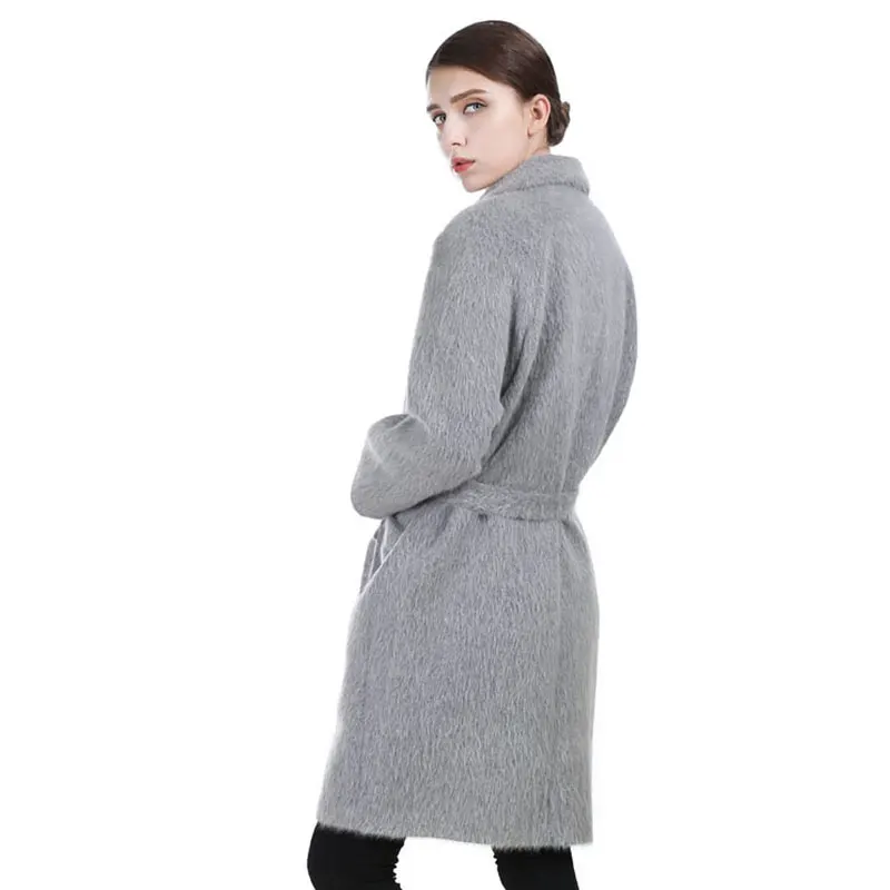 Casaco Femmes En Gris Manteau Nouveau Kjgrayminkfur De Longue Veste 2017 Feminino Vison Mélanges Manteaux D'hiver Fourrure Femme Laine Cachemire xxarnf