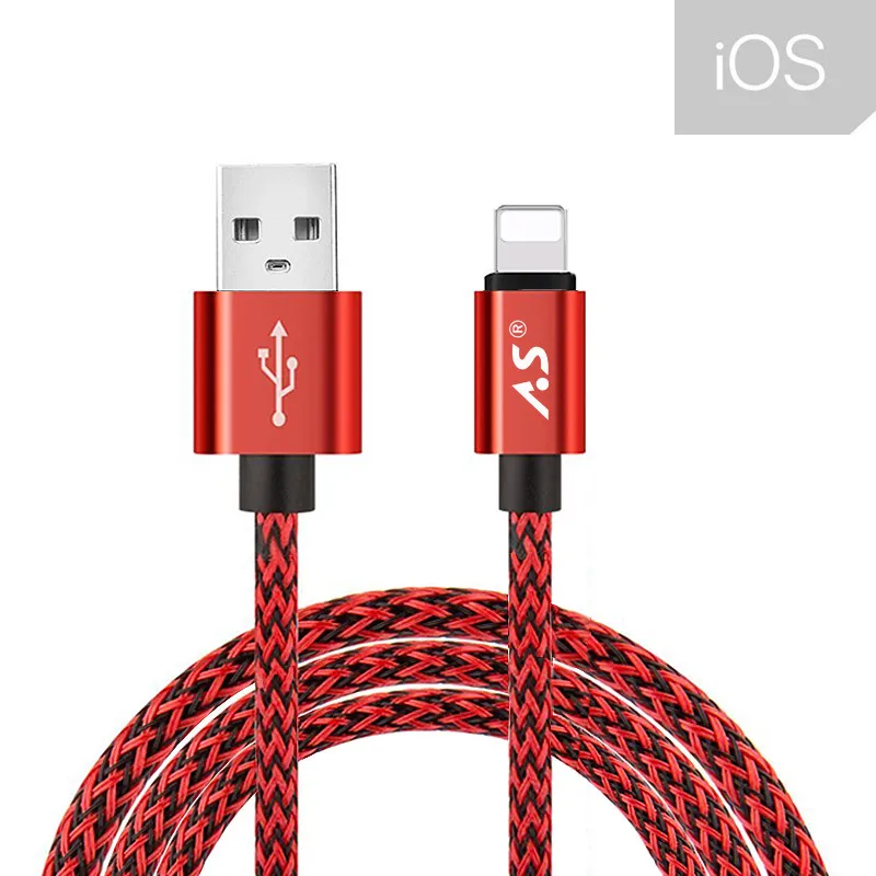 А. С. 3 в 1 USB кабель для iPhone XS X 8 7 6 5 кабель Micro usb type C кабель для samsung S9 S8 кабель для быстрой зарядки 2.4A шнур зарядного устройства - Цвет: Only for iOS Red