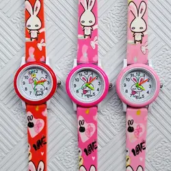2018 Новая мода Детские часы маленькие белые Наручные часы «кролик» дети мальчики девочки часы подарок часы повседневные кварцевые наручные