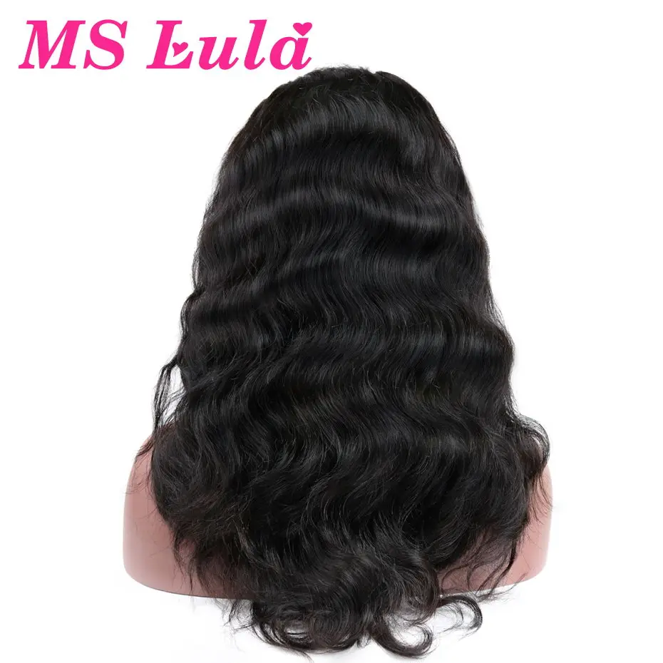 MS Lula Pre Plucked 360 Lace Frontal Wig Medium Size 180% Density Natural Hairline Brazilian Body Wave Remy Human Hair brazilian-body-wave-frontal