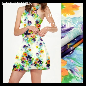 

SILK LINEN FABRIC 14m/m Width 55"-140cm 30%Silk Fabric+70%Linen Dress Fabric 2016 New Fashion Patchwork Pattern Fabric Wholesale