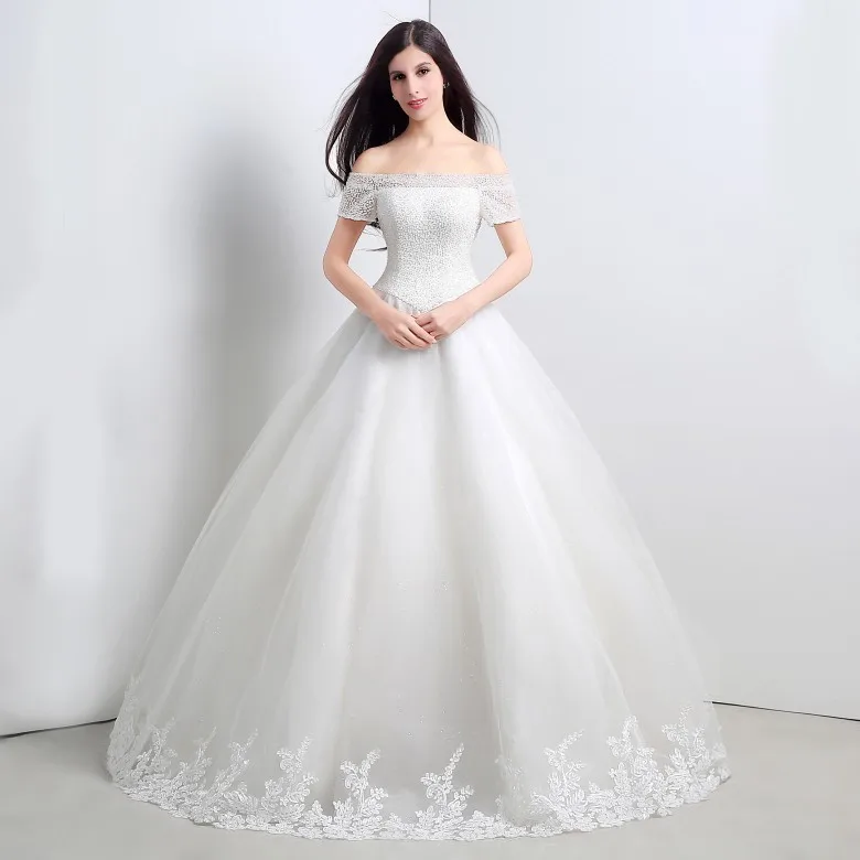 short sleeves crystal wedding dresses_conew1