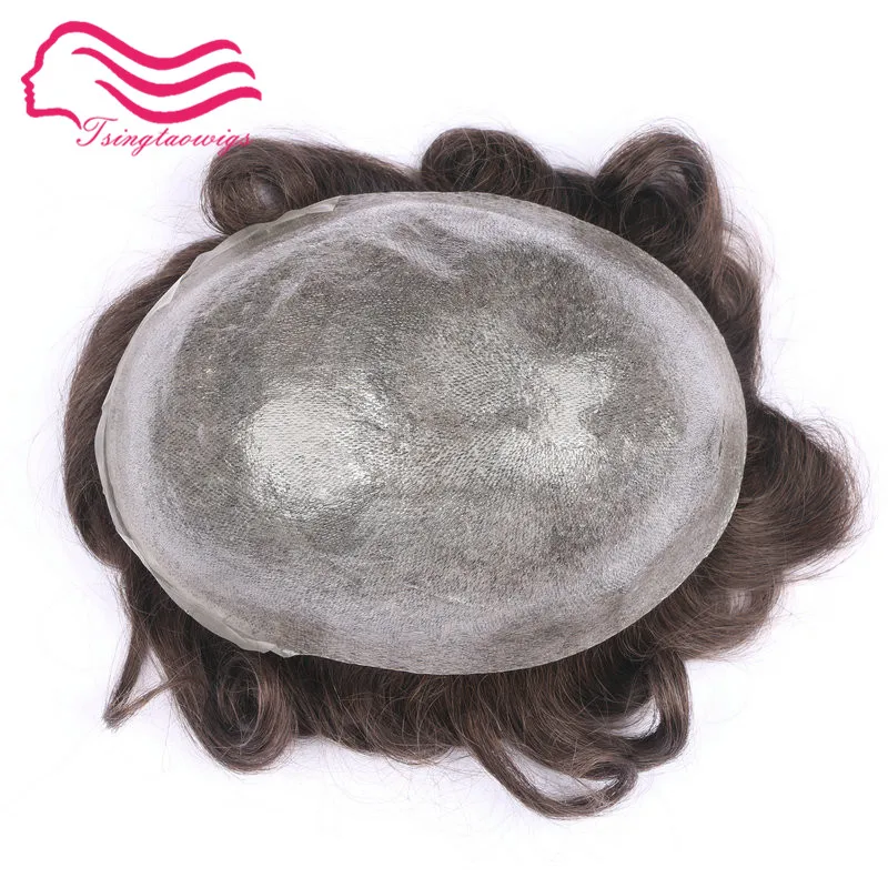 

Tsingtaowigs ,top durable quality thin skin injection hair men toupee, hair men wig , hair replacement free shippment !
