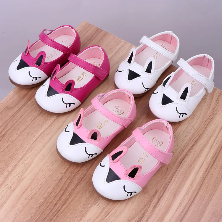 Baby Girls leather shoes Princess lovely cat soft Toddlers Kids casual