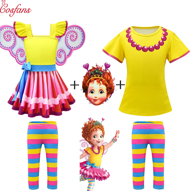 

Girls LOL Fancy Dress Party Nancy Cosplay Costume fancy nancy Clancy Kids Wedding Birthday Party Princess Dress Mask Wings Set