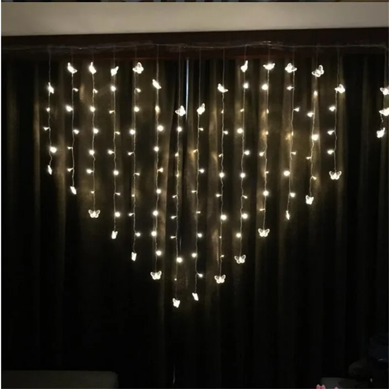 2 M * 1,5 m novedad mariposa LED cadena Luces cortina boda Hotel San Valentín vacaciones Luces hogar y jardín 2 M * 1,5 m novedad mariposa LED cadena Luces cortina boda Hotel San Valentín vacaciones Luces hogar y jardín