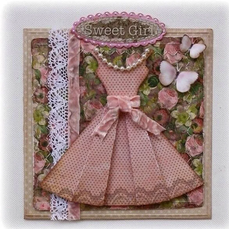 

Beautiful Dress DIY Metal Cutting Dies Stencil Scrapbooking Photo Album Paper Card Making Decor Embossing Crafts Paper Crafts