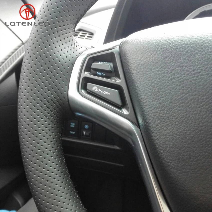 LQTENLEO черная искусственная кожа DIY Ручная сшитая крышка рулевого колеса автомобиля для Luxgen Sedan S5 Turbo 2012- U6