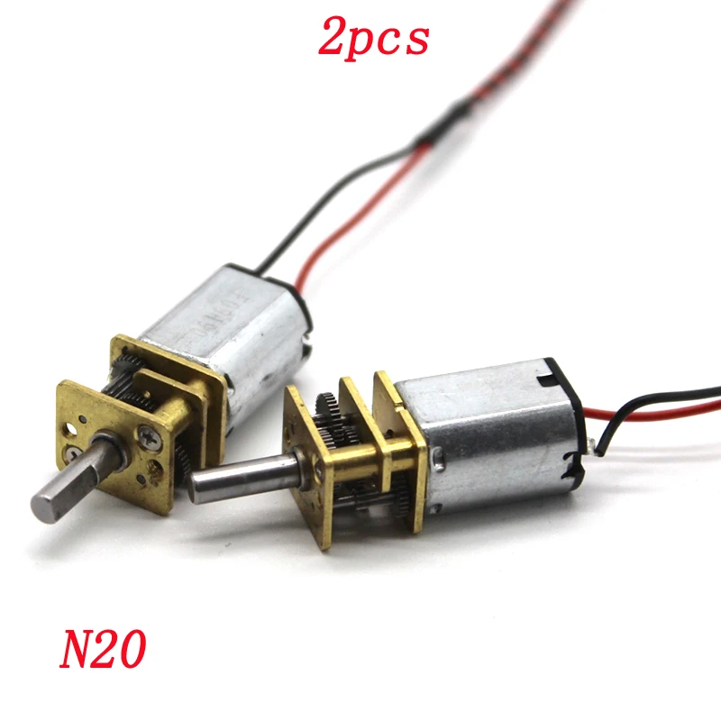 

2pcs N20 DC Geared Motor with 140mm Cable DC 3V-6V 210RPM-400RPPM Reduction Gearmotor for RC Car DIY Model Toys Handmade