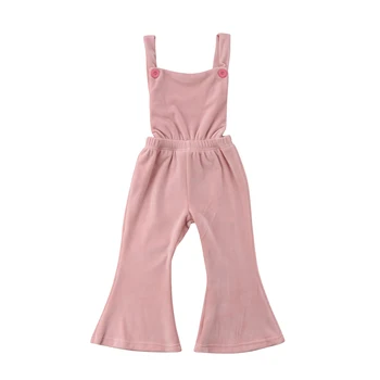 

2018 New Toddler Baby Girls Sweet Pretty Romper Sleeveless Backless Elastic Waist Pink Velvet Jumpsuits Romper Outfit 6M-5Y