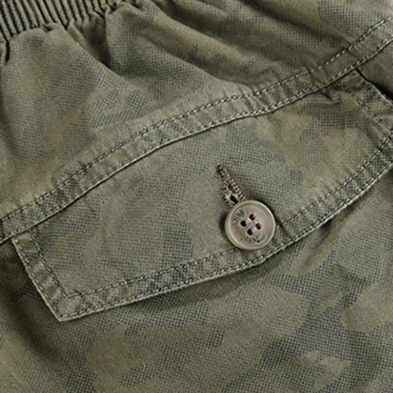 Мужские Длинные мужские шорты Карго летние бермуды с эластичной талией армейские камуфляжные мешковатые короткие большие размеры 4XL 6XL свободные большие камуфляжные