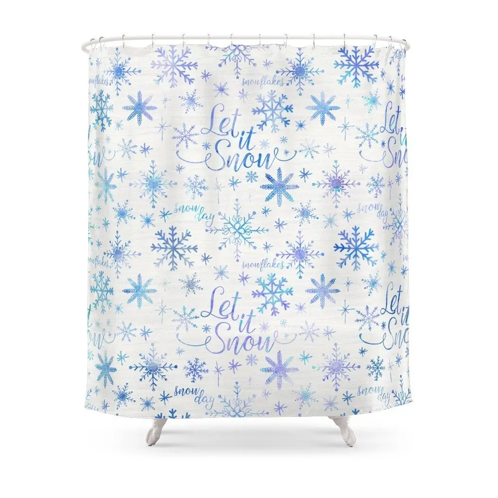 Let It Snow Winter Pattern Shower Curtainin Shower Curtains from Home & Garden on Aliexpress