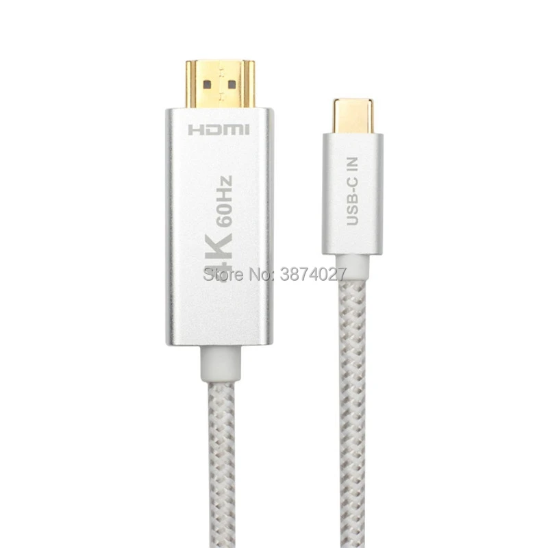 Новый плетеный кабель с поддержкой 4K 60 Гц 1 м 2 3 USB Type C штекер HDMI HD адаптер