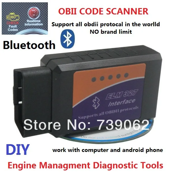 2015 ELM327 Bluetooth OBDII ODB2 Multi-Brands Diagnostic Interface Scanner ELM 327 Car Scan Tool |