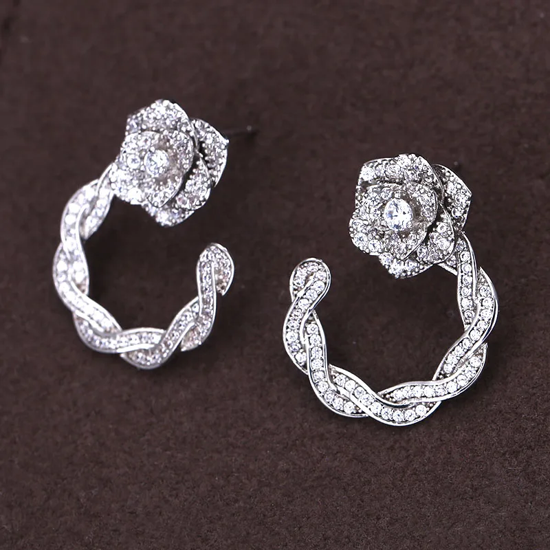 Новинка года; стильные серьги-гвоздики с прозрачным цирконием; лучшие серьги для женщин и девочек