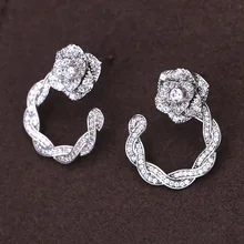 Новинка года; стильные серьги-гвоздики с прозрачным цирконием; лучшие серьги для женщин и девочек