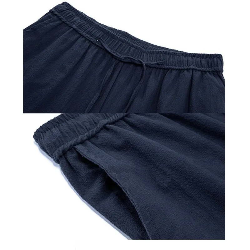 INCERUN осенние льняные штаны-шаровары, мужские повседневные спортивные штаны с эластичной резинкой на талии, традиционные китайские брюки, мужские штаны для бега, уличная одежда