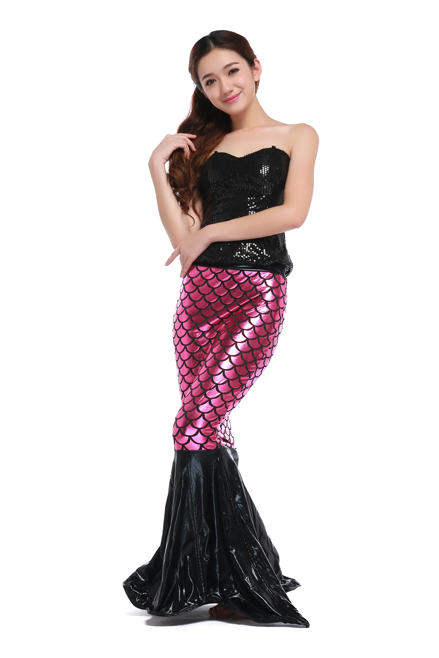 Mermaid Tail Long Dresses 2017 New Adult Women Strapless Party Mermaid