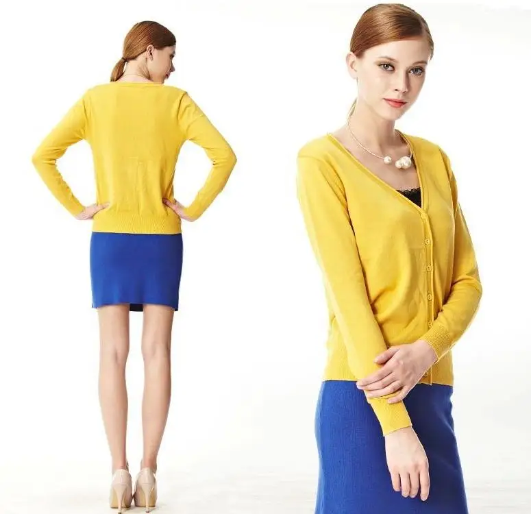 Women Sweater 2019 Spring Summer Long Sleeve V-Neck Cropped Korean Sweater  Women Knitted Cardigan Poncho Sweater