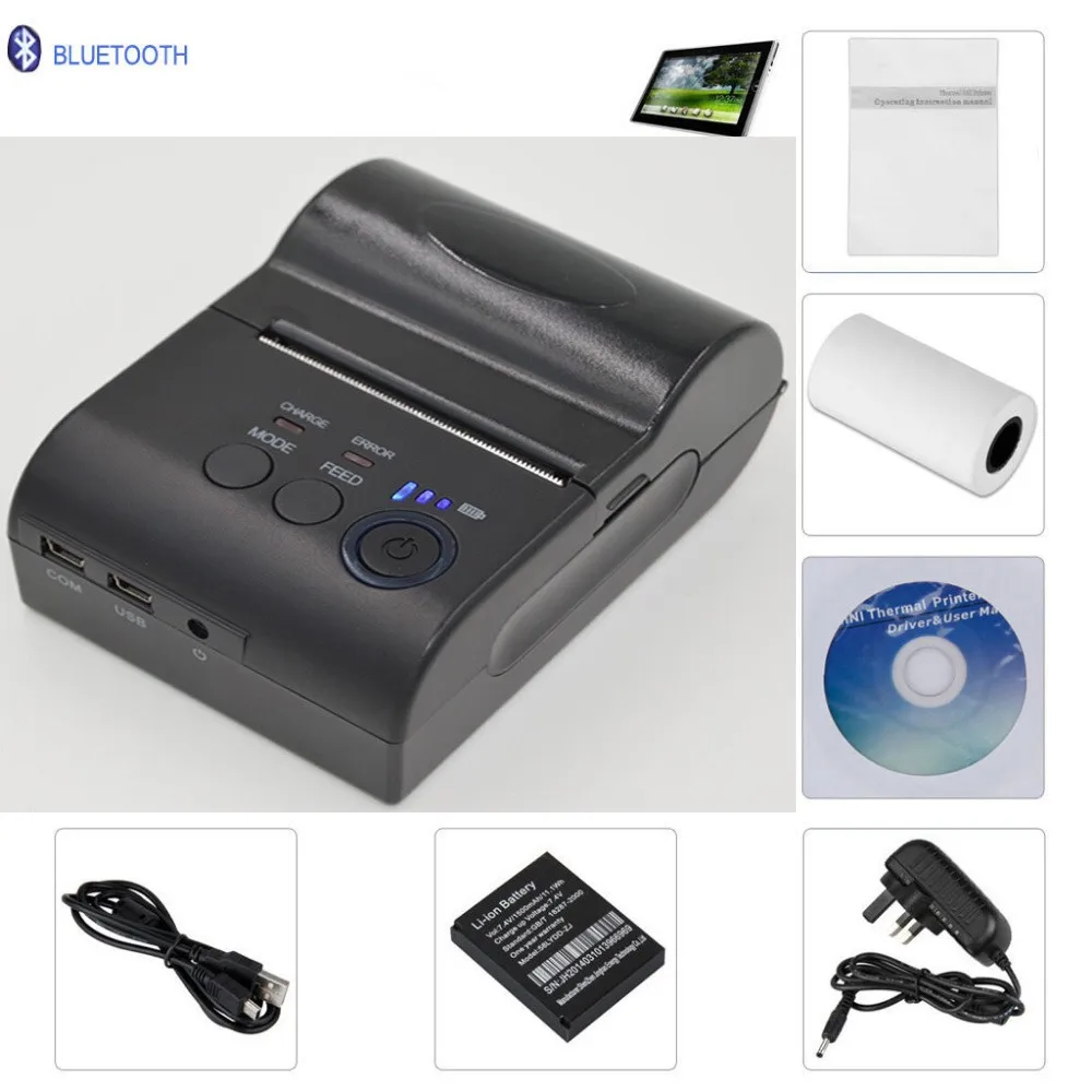 Bluetooth Wireless 58mm Thermal Dot Receipt Printer USB + serial port