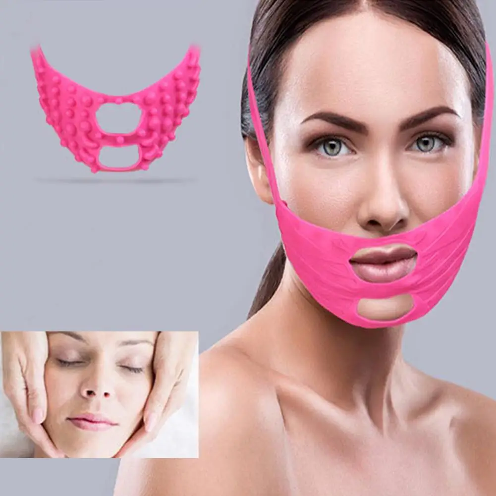 Силиконовая тонкая маска для лица, массажная подтяжка, массажная повязка для лица, уменьшение морщин, v-образная маска для изменения лица, двойной подбородок