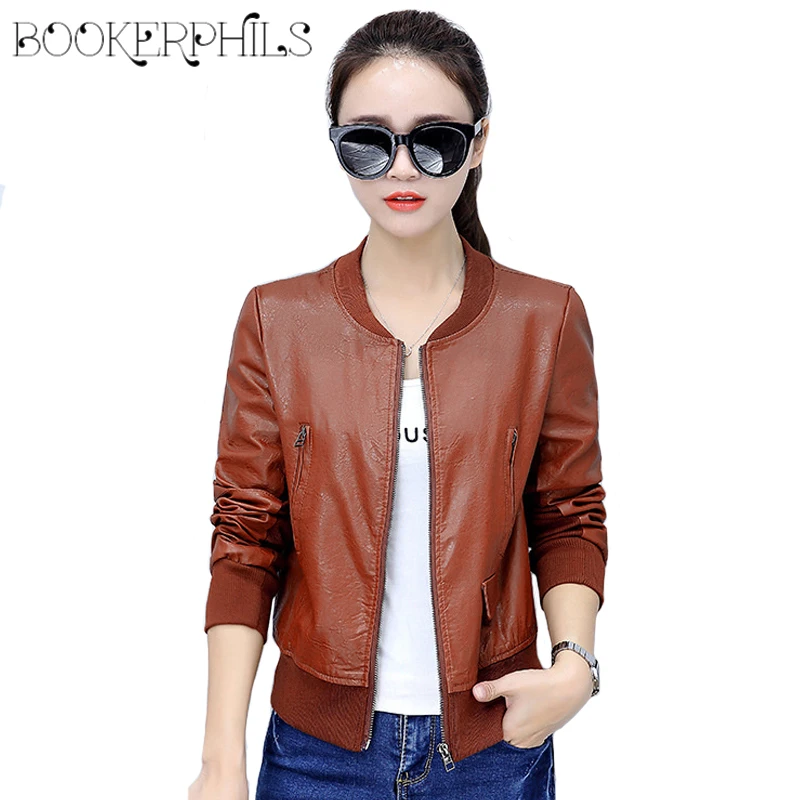 2018 New Autumn Winter Women Black Soft Faux Leather