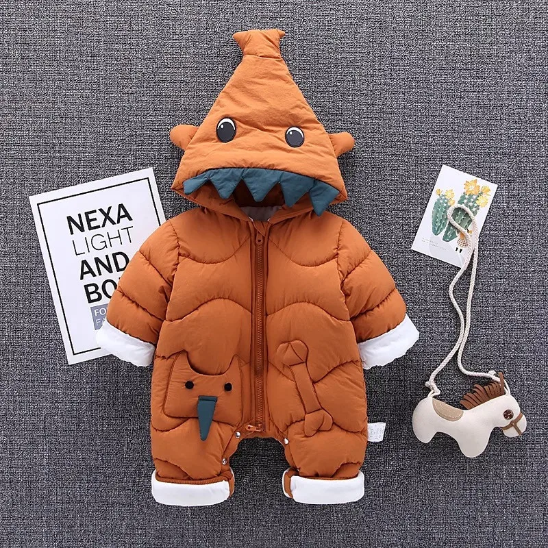 

Baby Clothes 2018 New Winter Hooded Baby Rompers Thick Snowsuit Down Cotton Outfit Newborn Baby Jumpsuit Warm One Piece