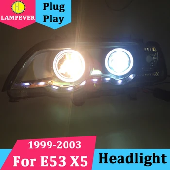 

Lampever Car Headlights For BMW E53 X5 Head Lamp CCFL Angel Eyes For e53 headlight LF 1999-2003 year Front light