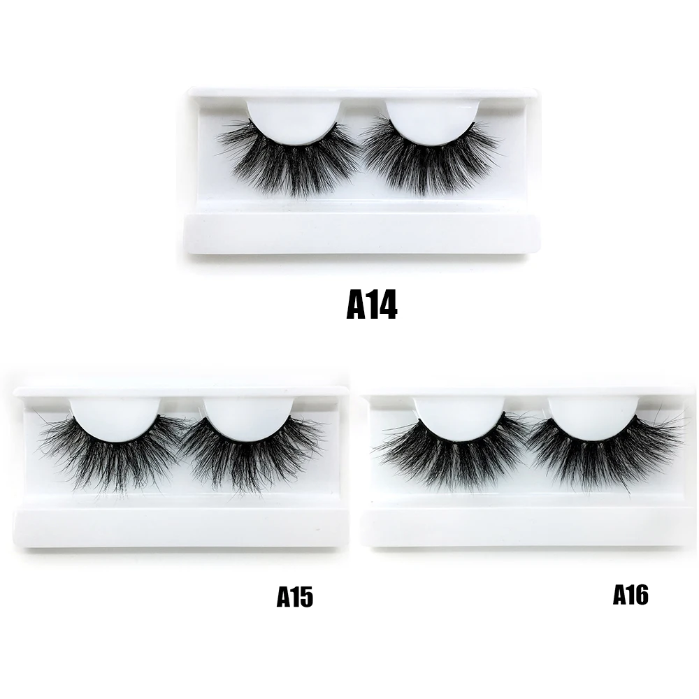 1Pair Handmade Reusable Natural Eyelashes Popular False Lashes 3D Mink Eyelashes Cruelty free Lashes