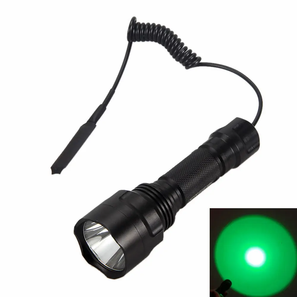 

Hot C8 Green Light flashlights,C8 Led Flashlight 800 Lumens Linterna Led Torch Light Hunting Flash Light Lantern + Remote Switch