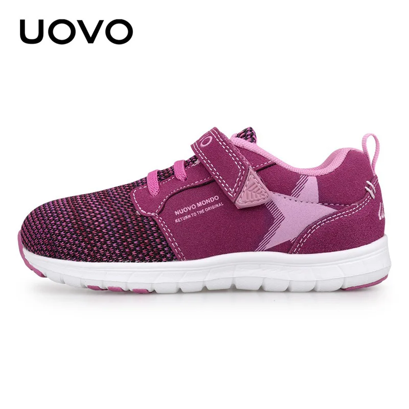 Бренд uovo детская обувь, женские кроссовки детская обувь для девочек с сетчатой тканью дышащая повседневная обувь для мальчиков спортивная обувь для бега; кроссовки - Цвет: purple