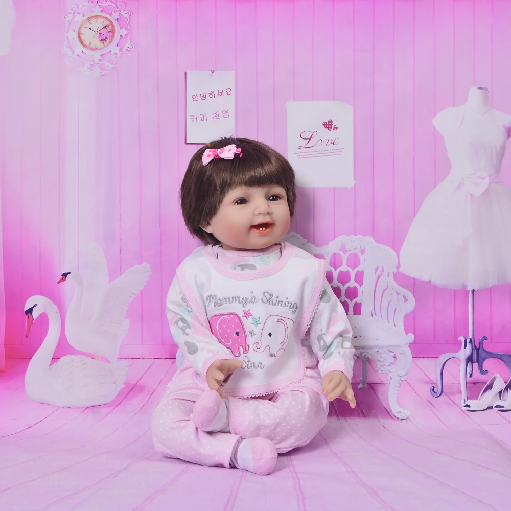 

Lovely Smiling 22 Inch Babies Reborn Dolls 55 cm Realistic Soft Silicone Baby Reborn Fashion Children's Day Gifts Princess Toys