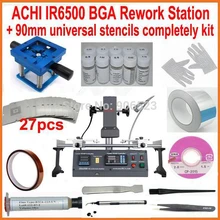 BGA Инфракрасная паяльная станция ACHI IR6500 материнская плата ремонт машины+ 27 шт. 90 мм Универсальный BGA трафареты реболлинга Base