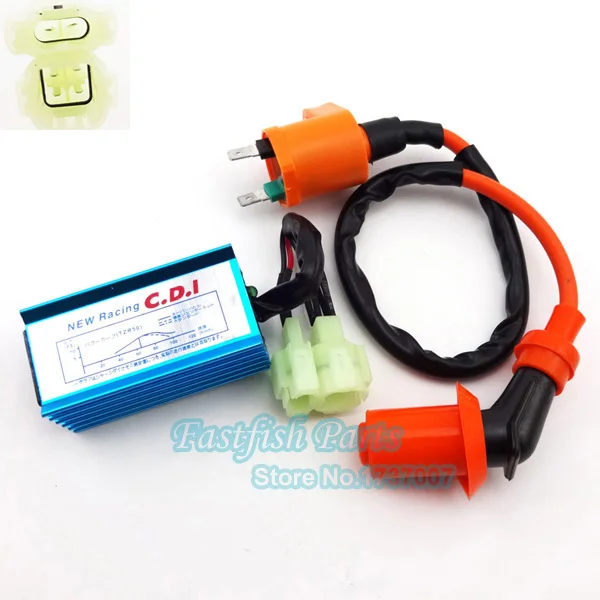 

Racing Ignition Coil + 6 pin AC CDI For Chinese GY6 50cc 125cc 150cc ATV Quad Moped Scooter Pit Dirt Bike