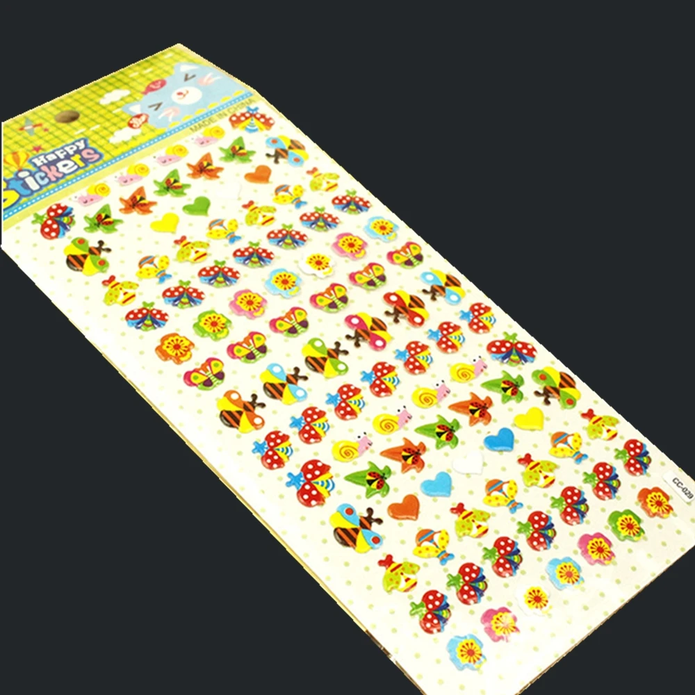 1Sheet cute ladybug Diary Decoration Kids Stickers 3D PET Korean version of the bubble stickers Gift