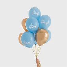 10pcs 10inch Latex Balloons Cute Pink Oh Baby Chrome Gold for 1st Birthday Balloon Wedding Party Decoration Balloons
