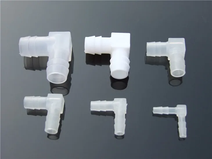 3 piezas PC008 3 tipos de acoplamiento de tubo de tipo L 4/6/8 MM de plástico de ángulo recto conector de tubería manguera conector de tubería adaptador de manguera