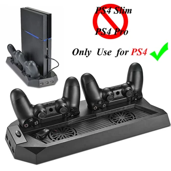 

PS4 Vertical Cooling Stand Cooler Fan Dual Wireless Joystick/Controller USB Charging Dock Station for Sony Playstation 4 PS4