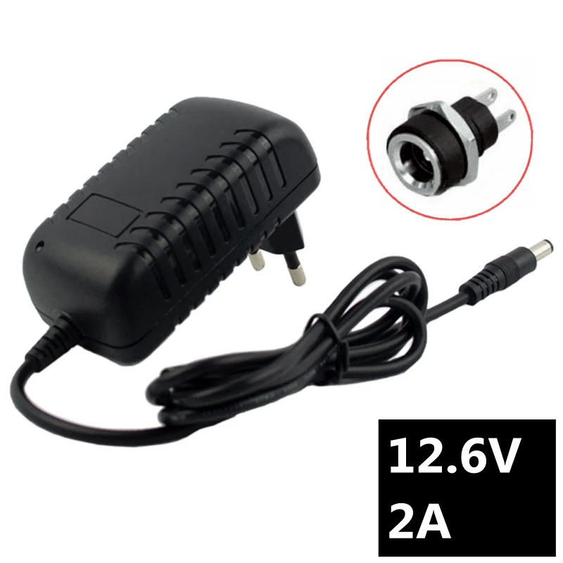 smart band watch charger 12.6V 2A 18650 Lithium Battery Charger For 12V 3Series Li-ion Battery Polymer Smart Charger 18650 Battery Pack 5.5mm x 2.1mm DC usb charging cable for hair clippers Chargers